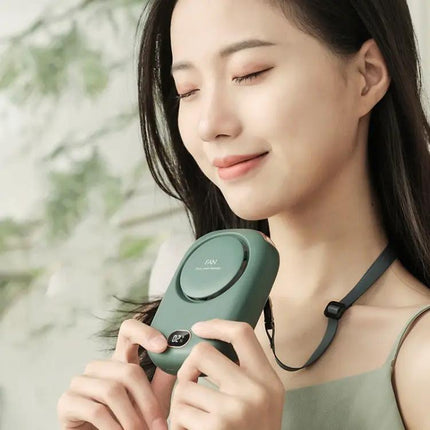 Rechargeable Hands Free Neck Fan For Personal Cooling White