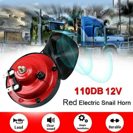 110dB 12V Snail Speaker Pair for Motorcycle and Car Waterproof 30W red waterproof 30W electric snail horn for trucks and bikes, loud clear sound