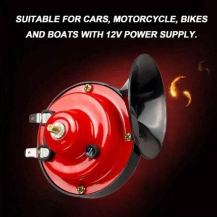 110dB 12V Snail Speaker Pair for Motorcycle and Car Waterproof 30W - red waterproof 30W snail horn for cars motorcycles boats, durable easy-install