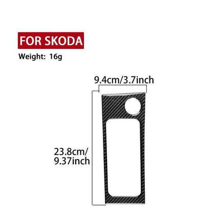 Cup Holder Trim Sticker for 2017-2021 Skoda Octavia Left or Right Hand Drive - carbon fiber cup holder trim sticker dimensions 23.8x9.4cm