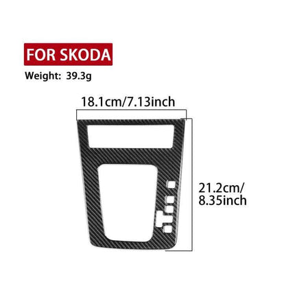 Skoda Octavia Gear Shift Panel Trim Sticker For Right Hand Drive 2017-2021 carbon fiber trim dimensions 18.1x21.2cm lightweight 39.3g self-adhesive