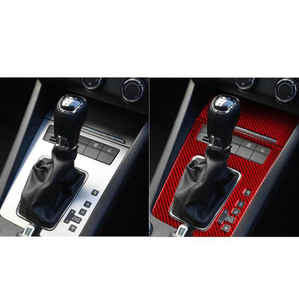 Skoda Octavia Gear Shift Panel Trim Sticker For Right Hand Drive 2017-2021 carbon fiber red install preview