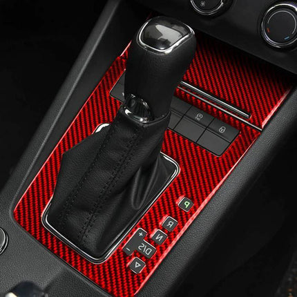 Skoda Octavia Gear Shift Panel Trim Sticker For Right Hand Drive 2017-2021 red carbon fiber interior applique around automatic gear lever