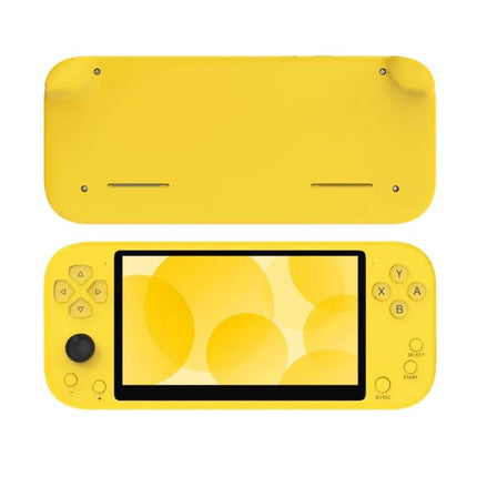 X20 Life Classic Handheld Game Console with 5.1-Inch Screen in yellow showing front and back, portable retro gaming and multimedia device