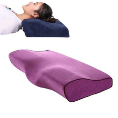 Ergonomic Butterfly-Shaped Cervical Support Pillow for Enhanced Sleep and Pain Relief Velvet Purple 50x30x10x6cm