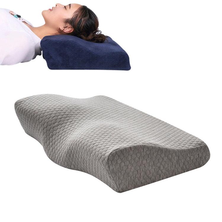 Ergonomic Butterfly-Shaped Cervical Support Pillow for Enhanced Sleep and Pain Relief Water Molecule Gray 50x30x10x6cm