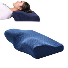 Ergonomic Butterfly-Shaped Cervical Support Pillow for Enhanced Sleep and Pain Relief Water Molecule 50x30x10x6cm