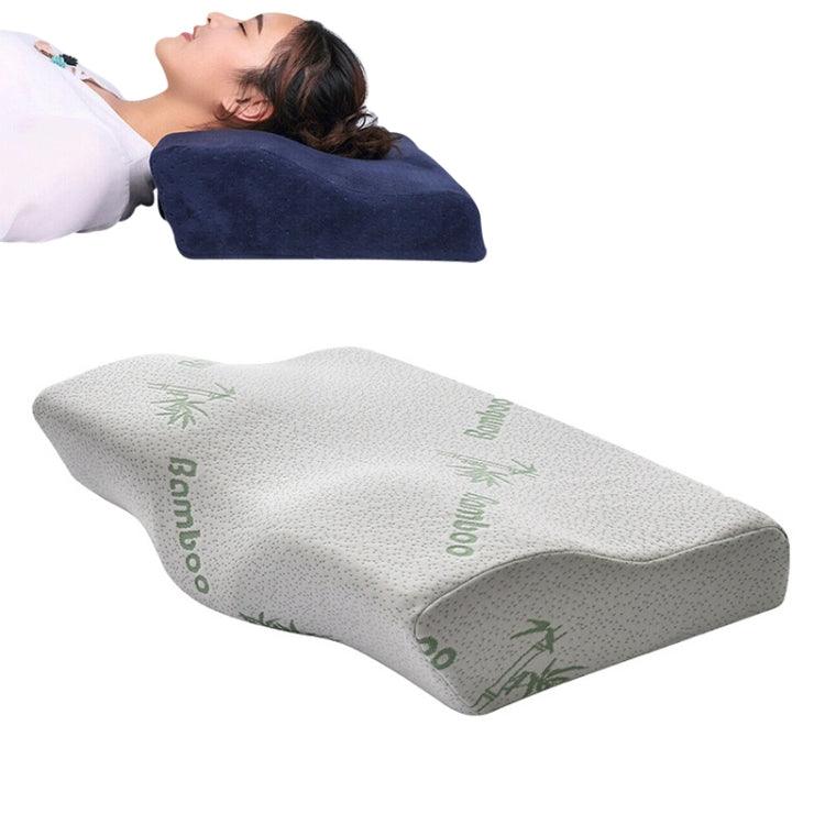 Ergonomic Butterfly-Shaped Cervical Support Pillow for Enhanced Sleep and Pain Relief Bamboo Fiber White 50x30x10x6cm