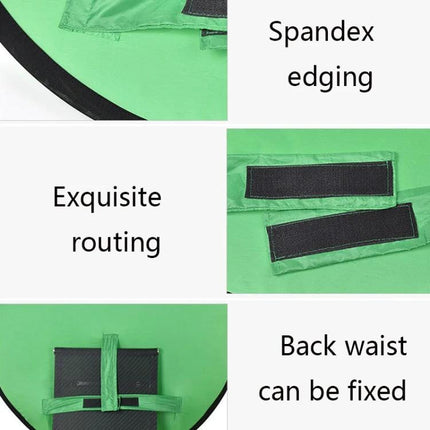 Folding Green Screen Backdrop for Photography and Video Use - green 190 Oxford cloth with spandex edging, Velcro straps and back waist fix for compact folding