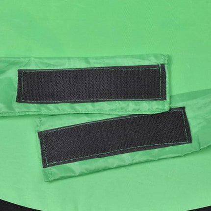 Folding Green Screen Backdrop for Photography and Video Use showing 190 Oxford cloth with folded Velcro straps for compact setup