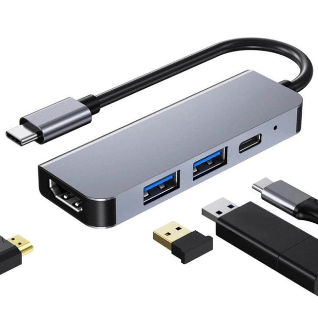 BYL USB-C Docking Station for Expanding Device Connections - compact hub with multiple USB-A, USB-C, and HDMI ports for laptops and travel
