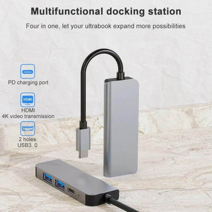 BYL USB-C Docking Station for Expanding Device Connections showing HDMI, PD charging and USB 3.0 ports for travel and office use
