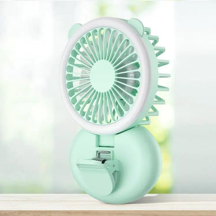 Mini Foldable Neck Fan With Clip, Portable For Desk And Travel