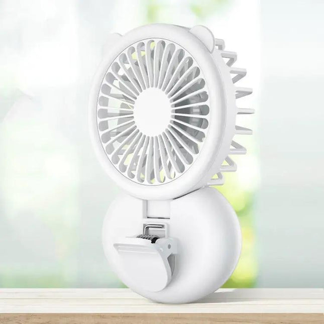 Mini Foldable Neck Fan With Clip, Portable For Desk And Travel