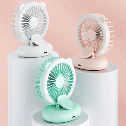 Mini Foldable Neck Fan With Clip, Portable For Desk And Travel
