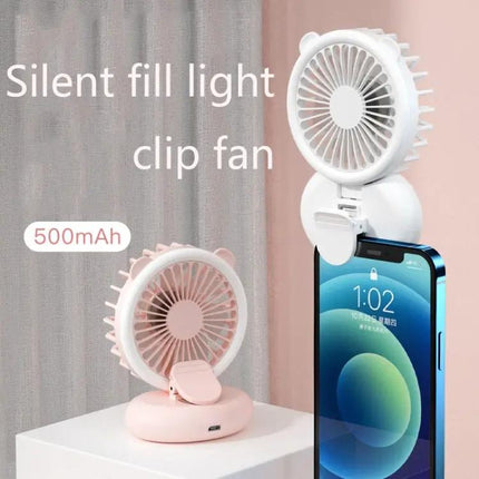 Mini Foldable Neck Fan With Clip, Portable For Desk And Travel