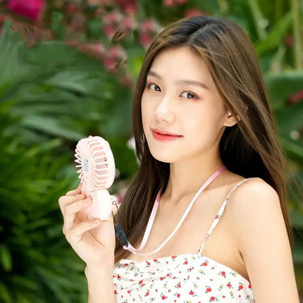 Mini Foldable Neck Fan With Clip, Portable For Desk And Travel
