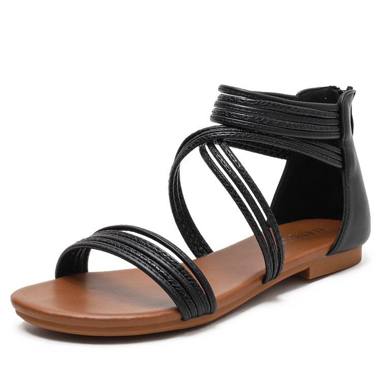 Stylish Women’s Flat Roman Sandals for Summer Beach Outings