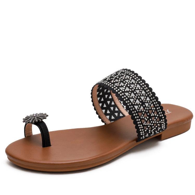 Bohemian Buckle Flat Sandals for Women - Summer Seaside Footwear