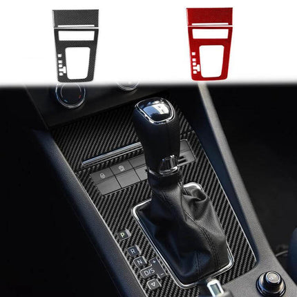 Skoda Octavia Gear Shift Panel Trim Sticker for Left Hand Drive - genuine carbon fiber self-adhesive trim for 2017-2021 interiors