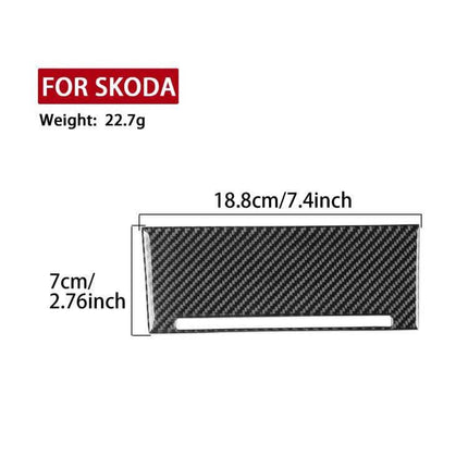 Skoda Octavia Gear Shift Panel Trim Sticker for Left Hand Drive - genuine carbon fiber 18.8x7cm self-adhesive interior accent