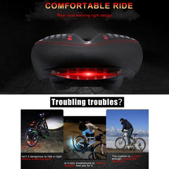 Ultimate Comfort Mountain Bike Seat Cushion with Built-in Waterproof Taillight and Enhanced Shock Absorption