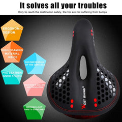 Ultimate Comfort Mountain Bike Seat Cushion with Built-in Waterproof Taillight and Enhanced Shock Absorption