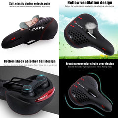 Ultimate Comfort Mountain Bike Seat Cushion with Built-in Waterproof Taillight and Enhanced Shock Absorption