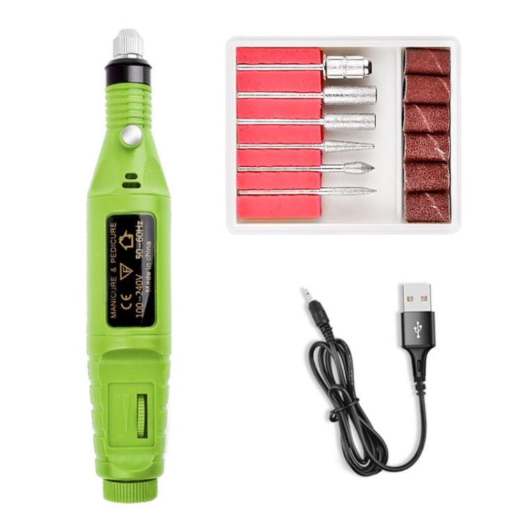 Portable Mini Electric Nail File and Polisher with USB Connectivity USB Green USB Green