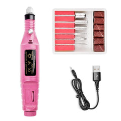 Portable Mini Electric Nail File and Polisher with USB Connectivity USB Pink USB Pink