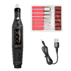 Portable Mini Electric Nail File and Polisher with USB Connectivity USB Black USB Black