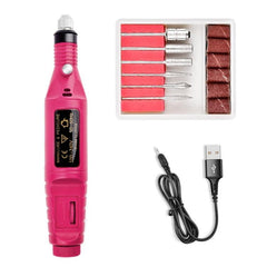 Portable Mini Electric Nail File and Polisher with USB Connectivity USB Rose Red USB Rose Red