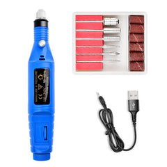 Portable Mini Electric Nail File and Polisher with USB Connectivity USB Blue USB Blue