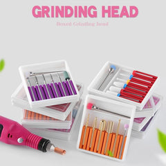 Ceramic Tungsten Steel Alloy Grinding Heads Set for Nail Art Polishing and Exfoliating