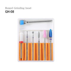 Ceramic Tungsten Steel Alloy Grinding Heads Set for Nail Art Polishing and Exfoliating