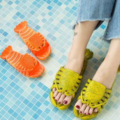 Cartoon Crayfish Family Slippers for Kids and Parents