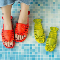 Cartoon Crayfish Family Slippers for Kids and Parents