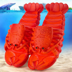 Cartoon Crayfish Family Slippers for Kids and Parents