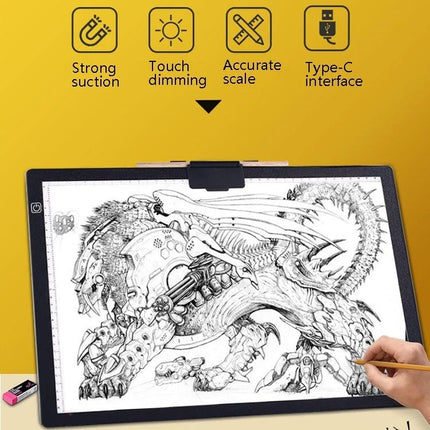 A3 Size LED Tracing Light Box for Calligraphy, Animation, and Design Work - adjustable brightness, optical guide panel, accurate tracing for A3 sketches