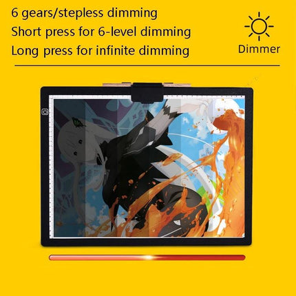 A3 Size LED Tracing Light Box for Calligraphy, Animation, and Design Work with adjustable dimming and optical grade light guide panel
