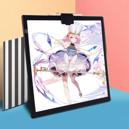 A3 Size LED Tracing Light Box for Calligraphy, Animation, and Design Work showing anime character on illuminated A3 panel with adjustable brightness