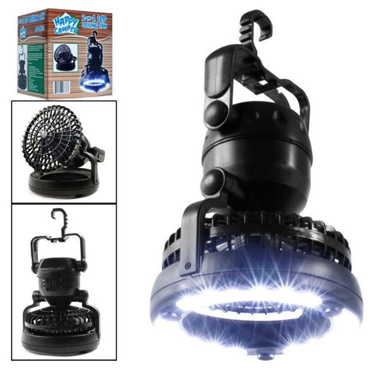 Portable 2-in-1 Camping Light & Fan with 18 LEDs and Adjustable Brightness