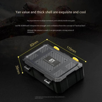 Durable Protective Storage Box for Camera Batteries and Cards with dimensions 115x83x35mm, rugged waterproof case for travel and outdoor photography