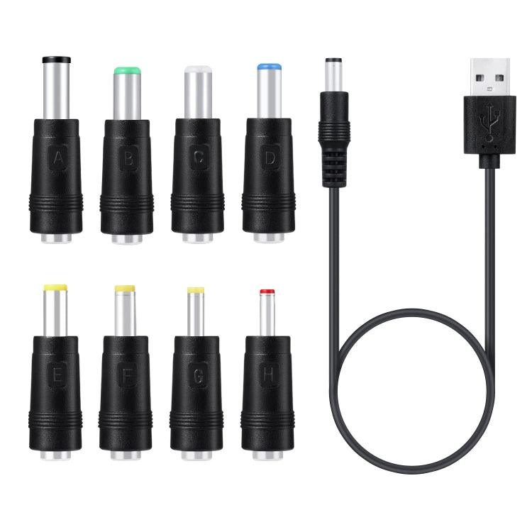 Universal DC USB Power Cable with Interchangeable Connectors for 5V Devices