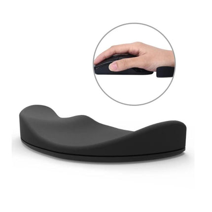 Ergonomic Silicone Wrist Rest for Right-Hand Mouse Use, Black - contoured silicone palm support for right-handed mouse users