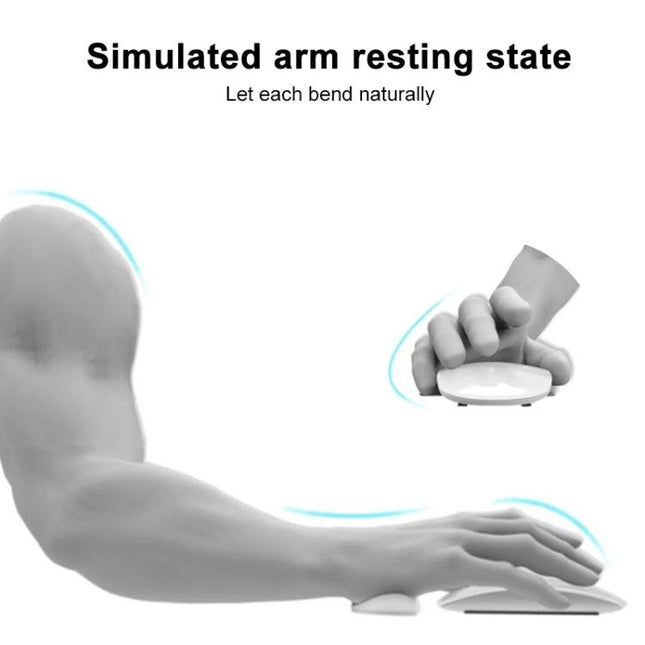 Ergonomic Silicone Wrist Rest for Right-Hand Mouse Use, Black - image showing simulated arm resting state supporting wrist while using right-hand mouse
