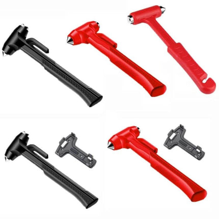 Car Emergency Hammer for Window Breaking and Seat Belt Cutting - red and black safety hammers with seatbelt cutter for vehicle escape