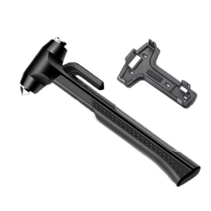 Car Emergency Hammer for Window Breaking and Seat Belt Cutting - black emergency window hammer with seat belt cutter, compact safety tool