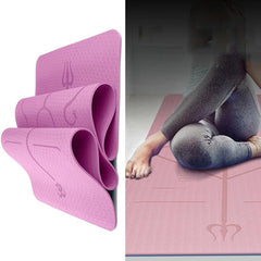 Dual-Color TPE Yoga Mat with Body Alignment Guide - BSJ002 Fitness Mat