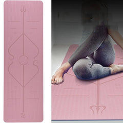 Dual-Color TPE Yoga Mat with Body Alignment Guide - BSJ002 Fitness Mat